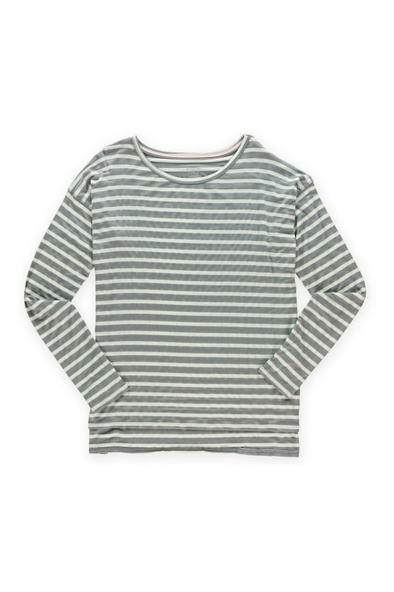 Aeropostale Womens Striped Boat-Neck Graphic T-Shirt, Grey, Juniors, X-Small