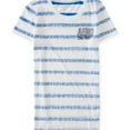 thumbnail image 1 of Aeropostale Womens Striped Logo Embellished T-Shirt, Blue, Juniors, X-Small, 1 of 1