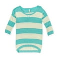 thumbnail image 1 of Aeropostale Womens Striped Ribbed Knit Sweater, Blue, Juniors, Large, 1 of 1