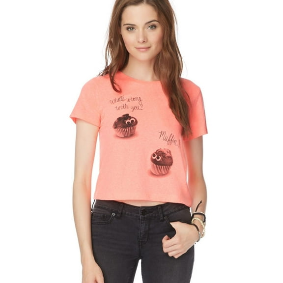 Aeropostale Womens Sweet Joke Graphic T-Shirt, Orange, Juniors, Medium