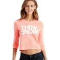 thumbnail image 1 of Aeropostale Womens Think Snow Graphic T-Shirt, Orange, Juniors, Small, 1 of 2