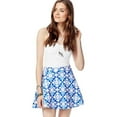 thumbnail image 1 of Aeropostale Womens Tie-Dye Triangle Skater Mini Skirt, Blue, Juniors, Large, 1 of 3
