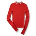 thumbnail image 1 of Aeropostale Womens Tipped Pullover Sweater, Red, X-Small, 1 of 1