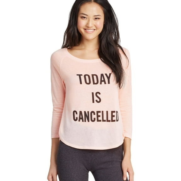 Aeropostale Womens Today IS Cancelled Pajama Sleep T-shirt, Pink, X-Small