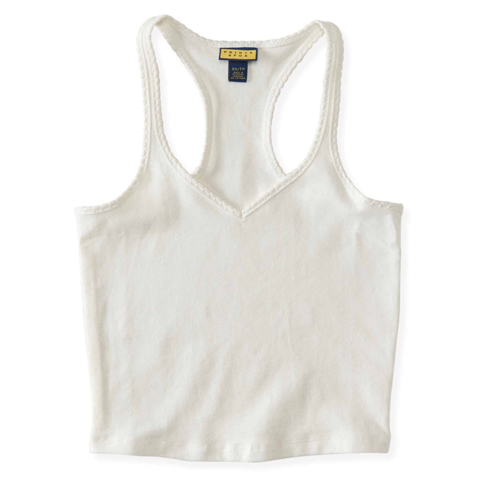 Aeropostale Womens Trimmed VNeck Cami Tank Top, OffWhite, Large