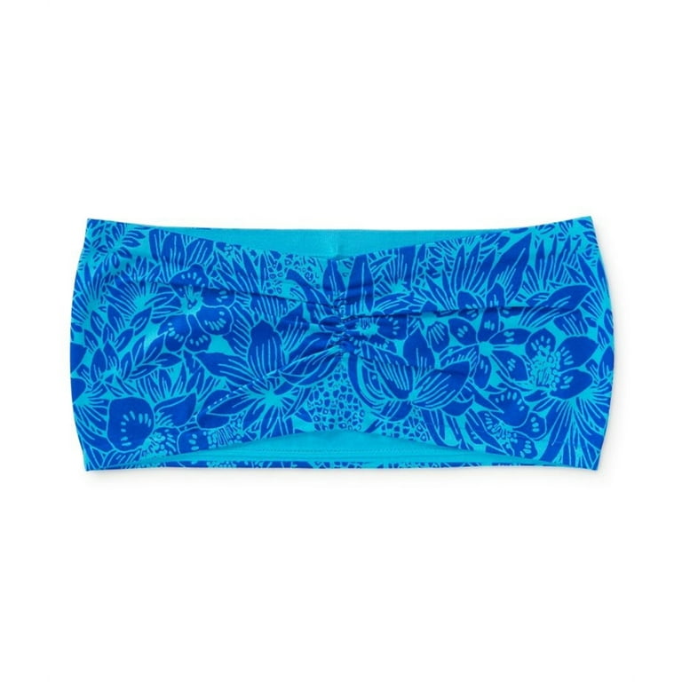 Aeropostale Womens Tropical neon Bandeau Bra, Blue, XS/S 