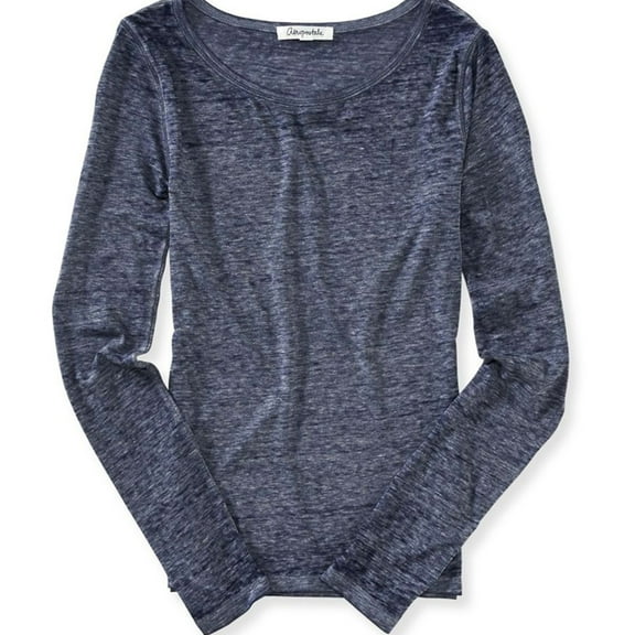 Aeropostale Womens Ultra Light Textured Basic T-Shirt, Black, Juniors, X-Small