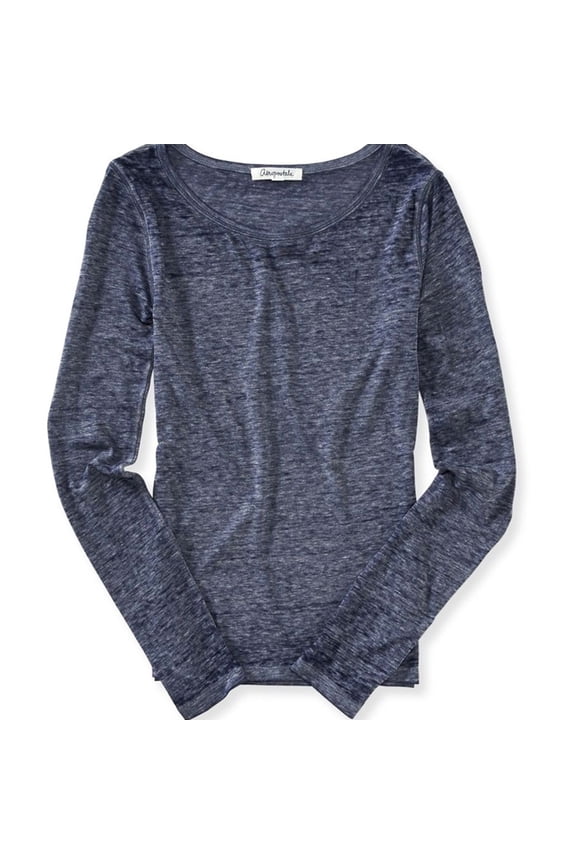 Aeropostale Womens Ultra Light Textured Basic T-Shirt, Black, Juniors, X-Small