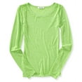 thumbnail image 1 of Aeropostale Womens Ultra Light Textured Basic T-Shirt, Green, Large, 1 of 1