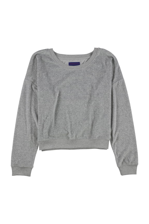 Aeropostale Womens Velour Sweatshirt, Grey, Juniors, Medium