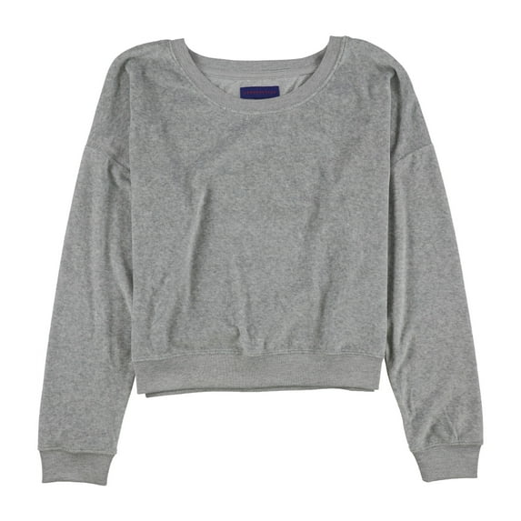 Aeropostale Womens Velour Sweatshirt, Grey, Juniors, Small