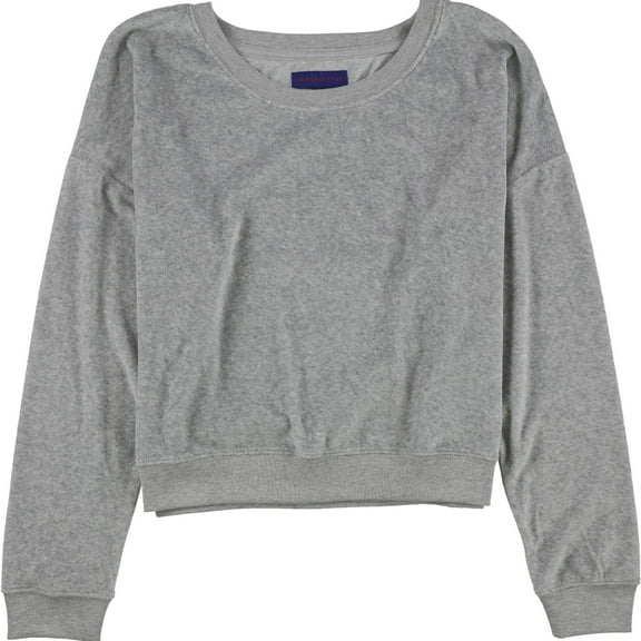 Aeropostale Womens Velour Sweatshirt, Grey, Juniors, Small