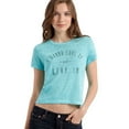 thumbnail image 1 of Aeropostale Womens Wanna Curl Up Graphic T-Shirt, Green, Juniors, X-Large, 1 of 2