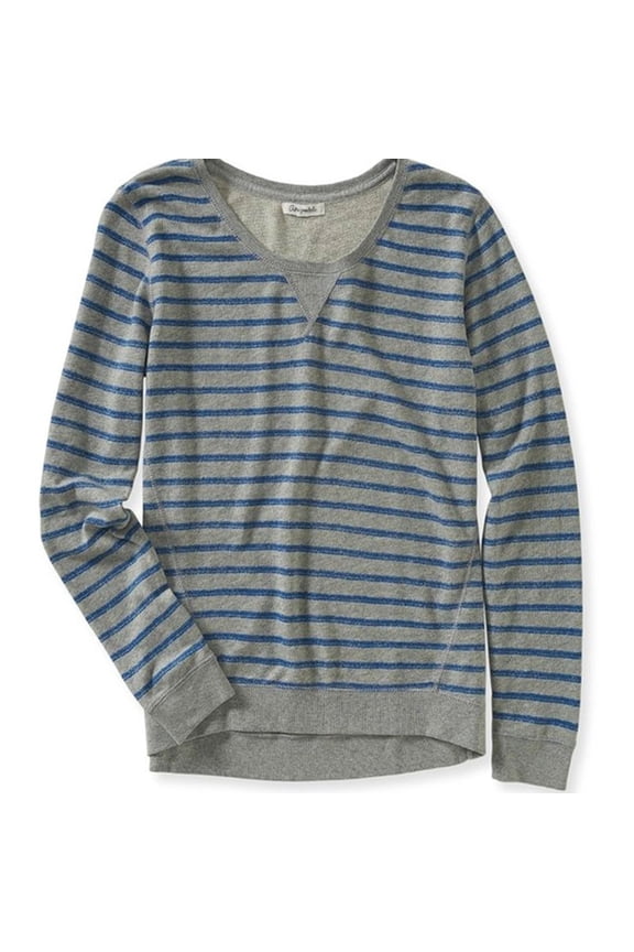 Aeropostale Womens Weathered Stripe Graphic T-Shirt, Grey, Juniors, X-Large