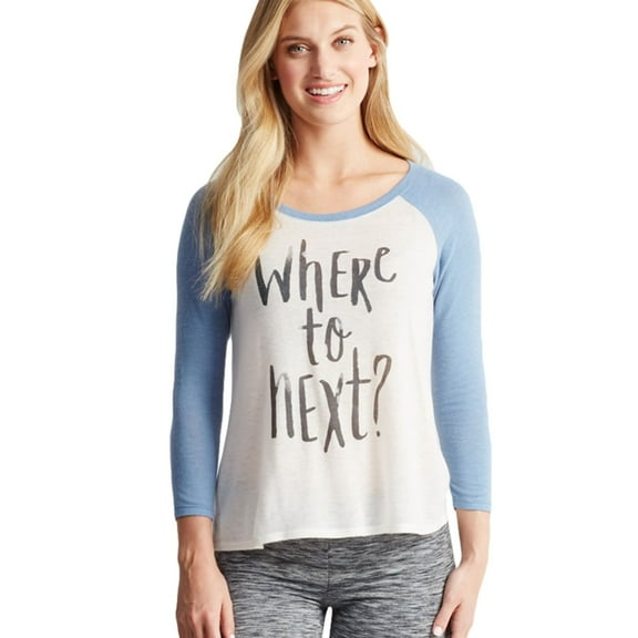 Aeropostale Womens Where To Next? Pajama Sleep T-shirt, Blue, Juniors, Large