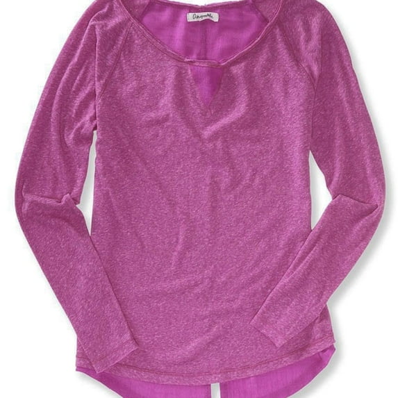 Aeropostale Womens Woven Back Soft Embellished T-Shirt, Purple, Juniors, X-Large