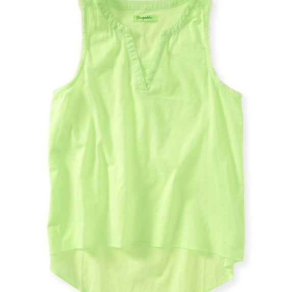 Aeropostale Womens Woven Tank Top, Green, Juniors, Medium