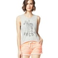 thumbnail image 1 of Aeropostale Womens Zebra Vacay Tank Top, Grey, Juniors, X-Large, 1 of 3