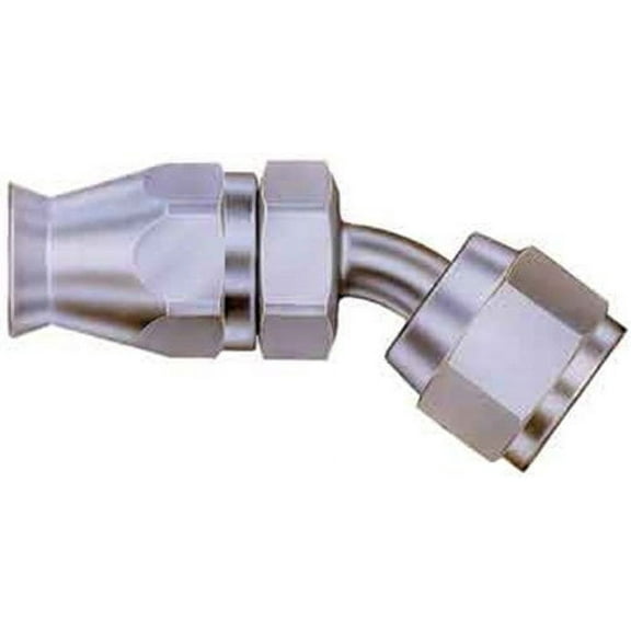 Aeroquip FCM1114 Teflon Racing Fitting Elbow; -06AN Hose Size; 45 deg.; S.A.E 45 deg.; Steel;