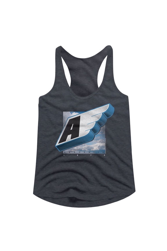 Aerosmith 1973 Wing Navy Heather Women's Racerback Tank Top