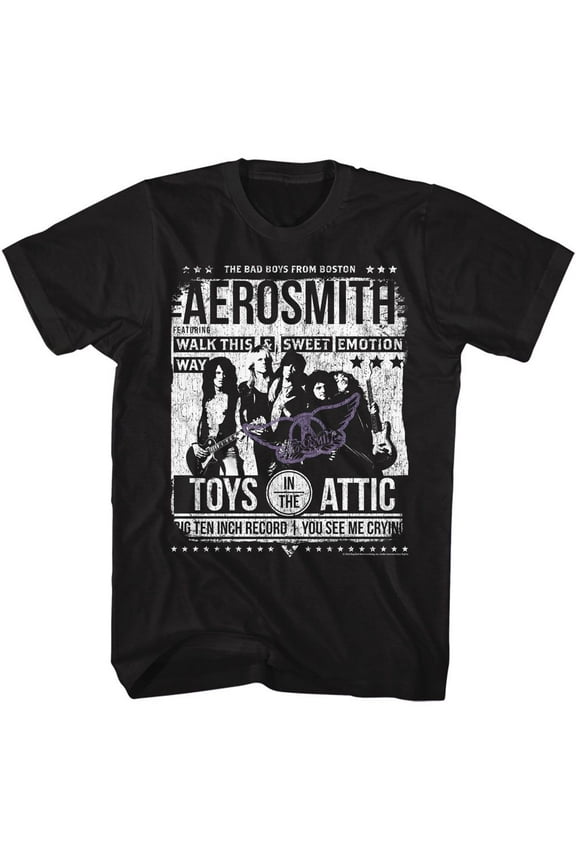 Aerosmith Aero Poster Black Adult T-Shirt 3Xlt