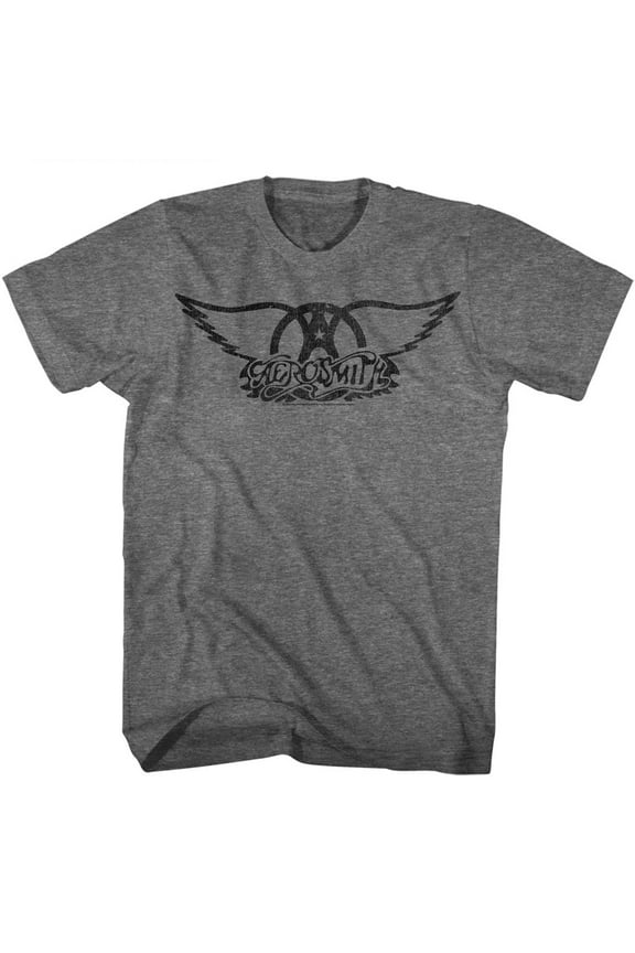 Aerosmith Black Logo Graphite Heather T-Shirt