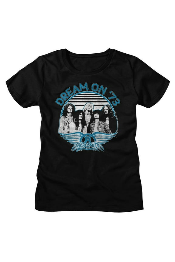 Aerosmith Dream On Blue White Black Women's T-Shirt M