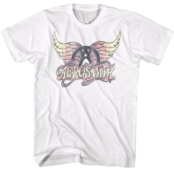 Aerosmith Faded Pinks White Adult T-Shirt