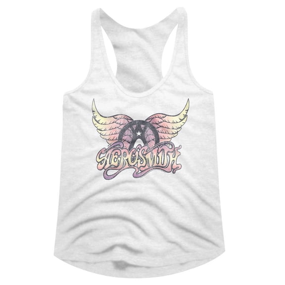 Aerosmith Faded Pinks White Women's Racerback Tank Top