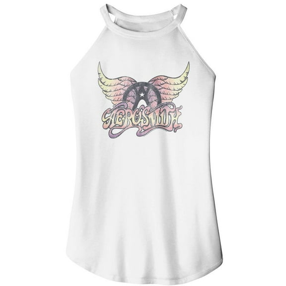 Aerosmith Faded Pinks White Women's Sleeveless Rocker Tank Top T-Shirt Xl