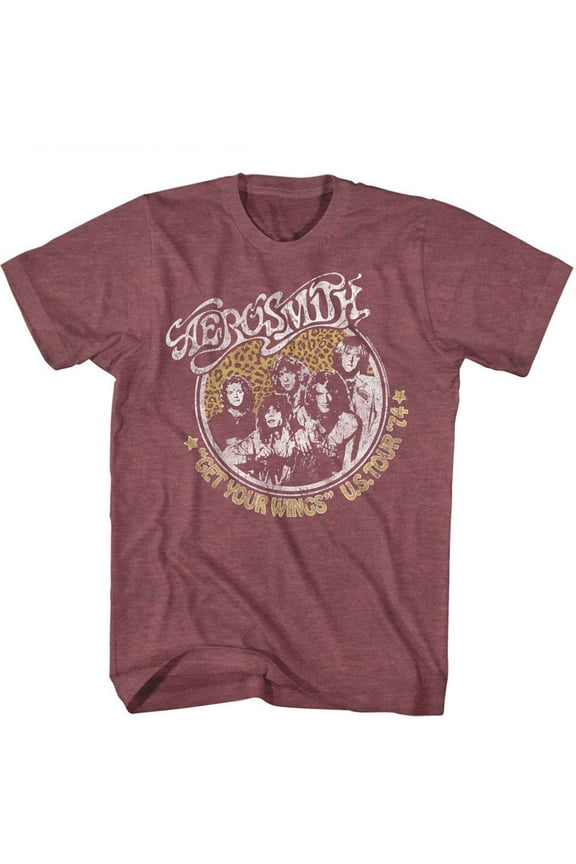 Aerosmith Get Your Wings Vintage Maroon Heather T-Shirt