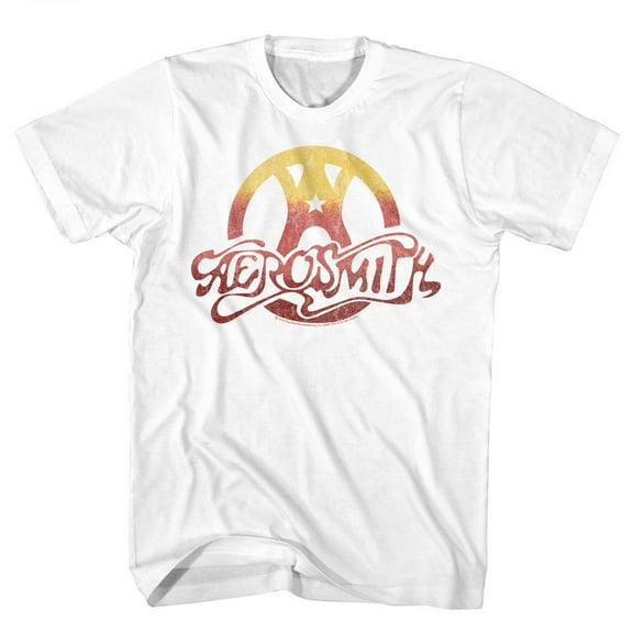 Aerosmith Gradient Logo White Adult T-Shirt M
