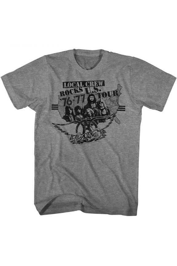 Aerosmith Local Crew Graphite Heather Adult T-Shirt M