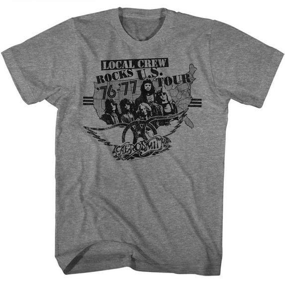 Aerosmith Local Crew Graphite Heather Adult T-Shirt Xl