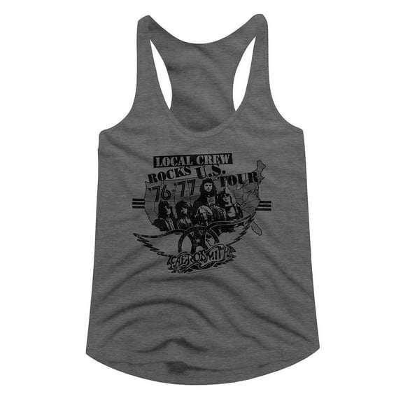 Aerosmith Local Crew Graphite Heather Women's Racerback Tank Top L