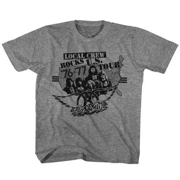 Aerosmith Local Crew Graphite Heather Youth T-Shirt M (10-12)