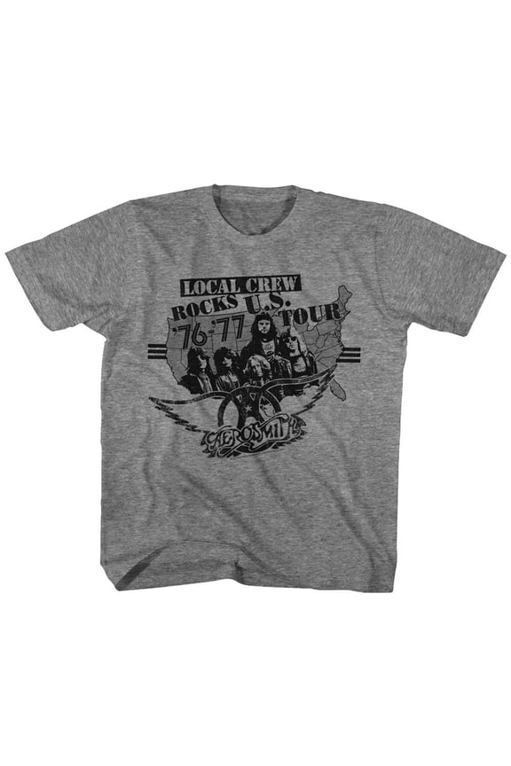 Aerosmith Local Crew Graphite Heather Youth T-Shirt XL (18-20)