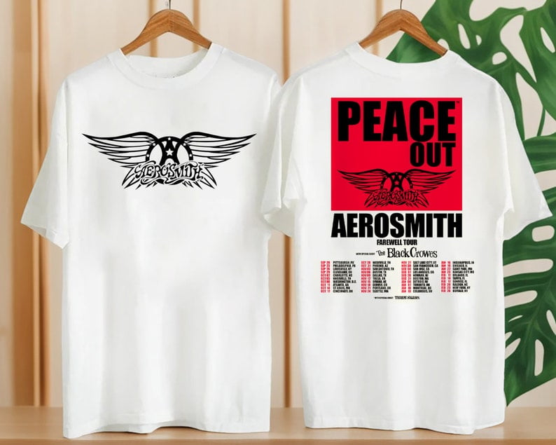 Aerosmith Logo Shirt, Aerosmith Peace Out Farewell Tour 20242025 T