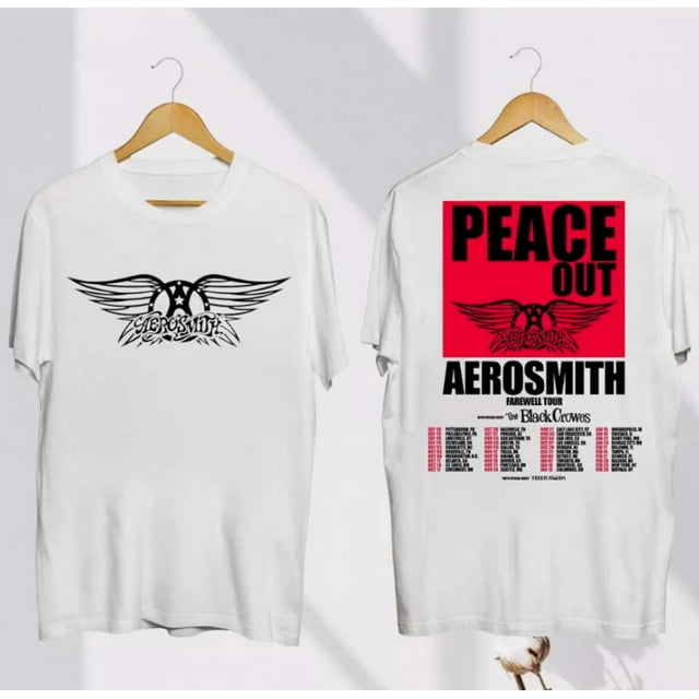 Aerosmith Peace Out Farewell Tour 2024 2025 White Tshirt