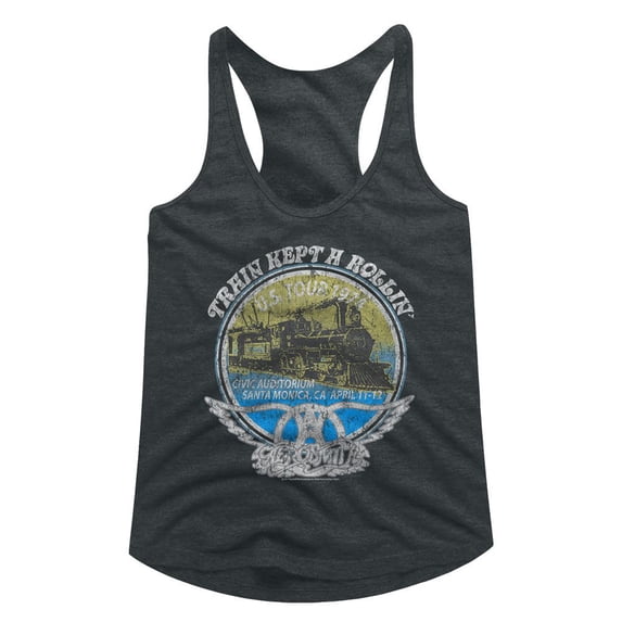 Aerosmith Rollin Black Women's Racerback Tank Top L
