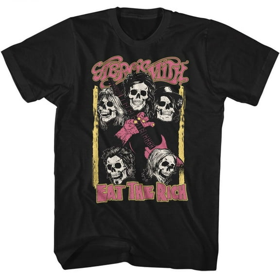 Aerosmith Skulls Recolor Black Adult T-Shirt Xlt