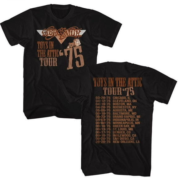 Aerosmith Tita Tour 75 Black Adult T-Shirt