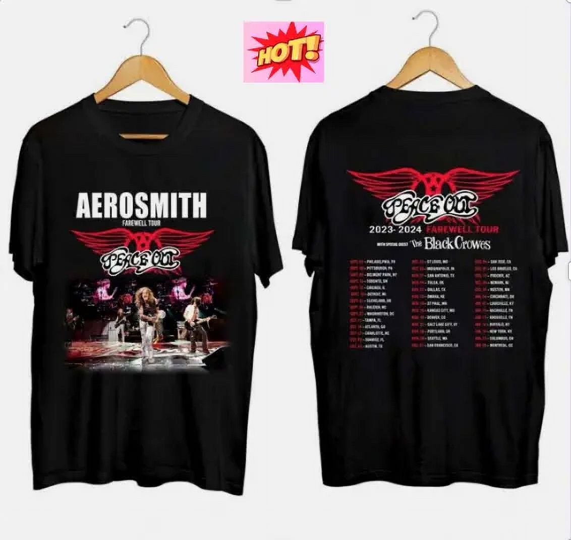 Aerosmith Tour 2023 2024 Farewell Peace Out T-Shirt Crowes Fans Gift S ...