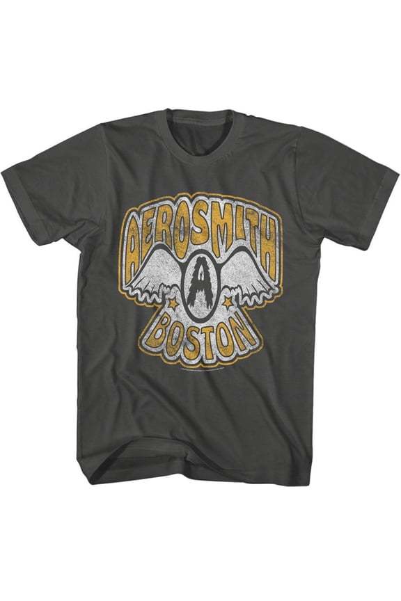 Aerosmith Vtg Logo Boston Smoke Adult T-Shirt L
