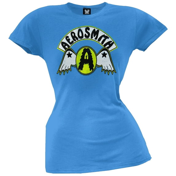 Aerosmith Women's Juniors Circle A With Wings Short Sleeve T Shirt