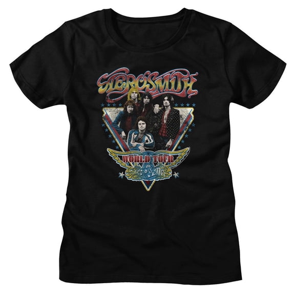 Aerosmith World Tour Black Women's T-Shirt Xl