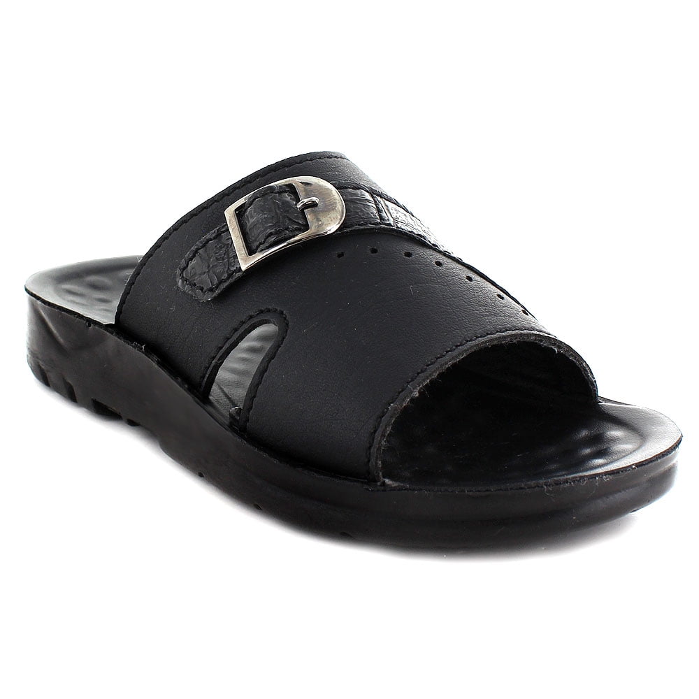 Green Men's Modern Beach Summer Slide Sandals