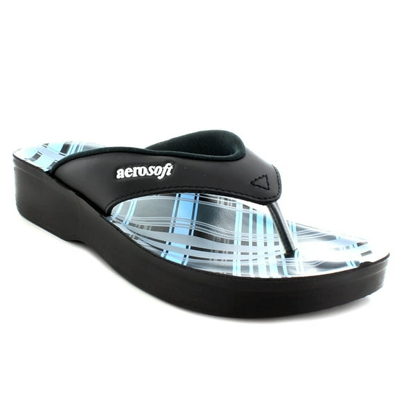 Aerothotic B0244Black12 Cara - Aerosoft Girls Flip Flops Sandals, Black - Size 12