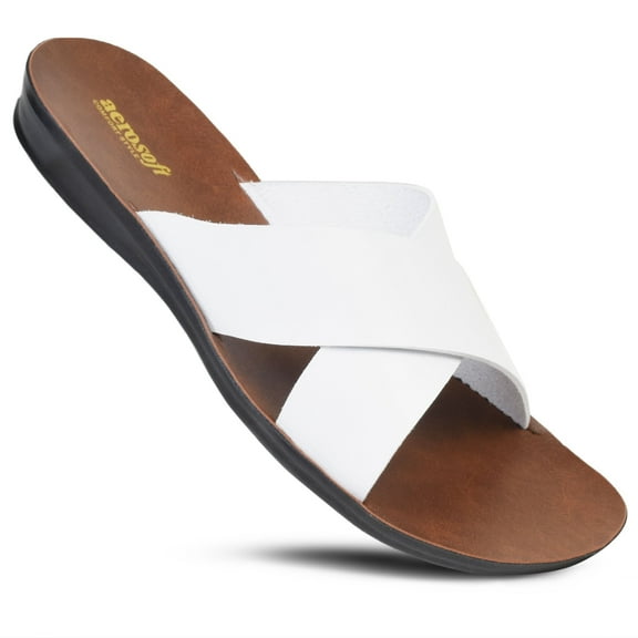 Aerosoft Crocus Women’s Slide Sandals – Slip-On Comfort Flats, Lightweight Walking Slides, Casual Summer Shoes