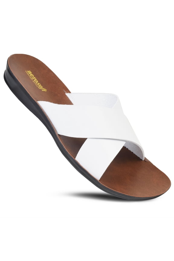 Aerosoft Crocus Women’s Slide Sandals – Slip-On Comfort Flats, Lightweight Walking Slides, Casual Summer Shoes